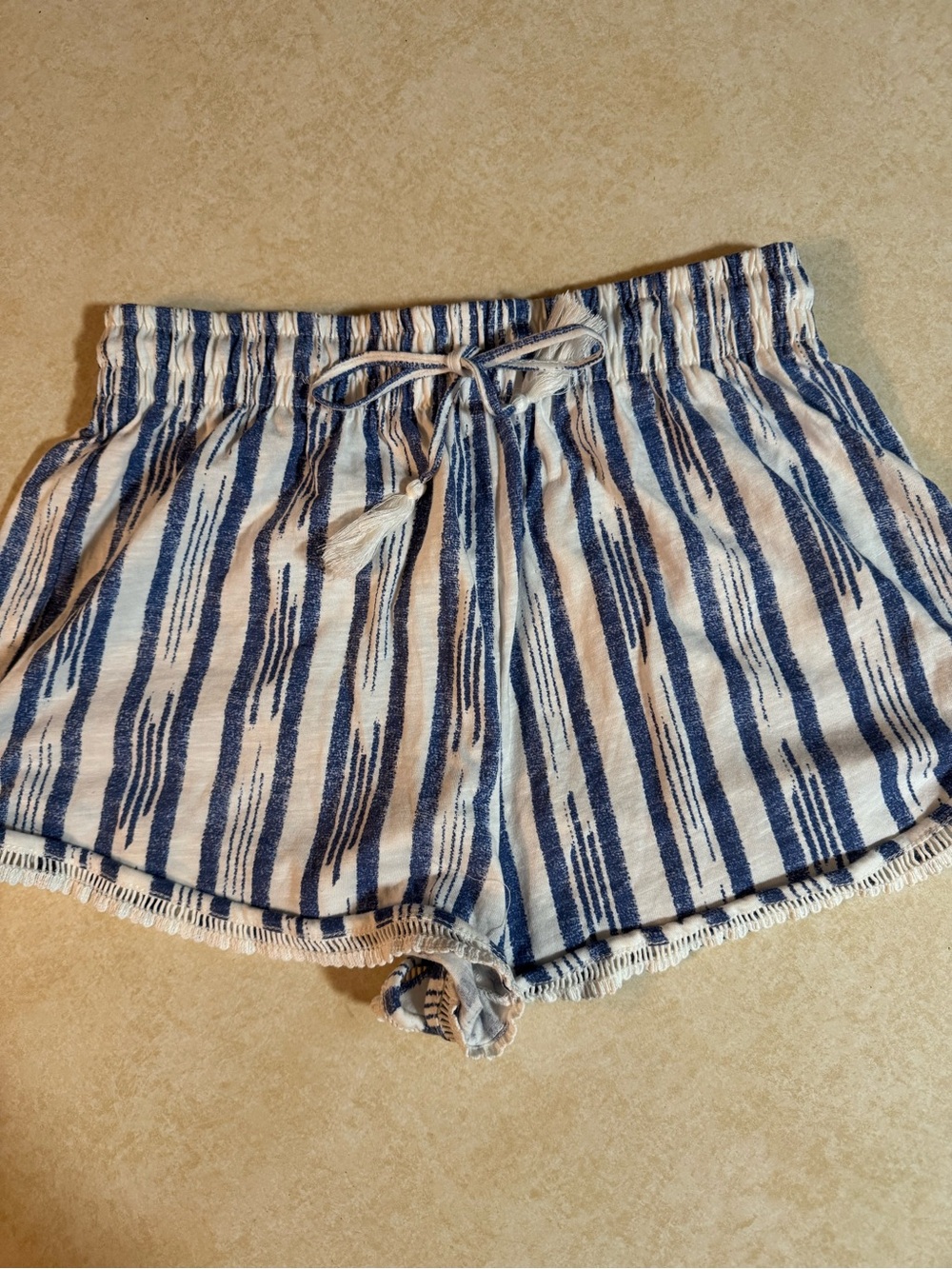 H & M Striped Slub Shorts sz S